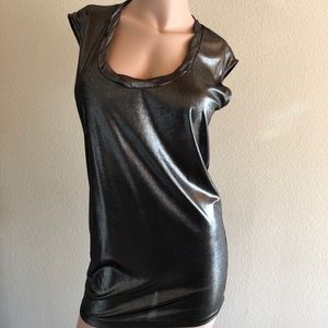 HOLIDAY Armani Gunmetal metallic mini dress